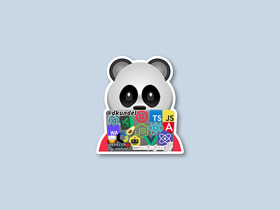 Panda Hacker design emoji sticker
