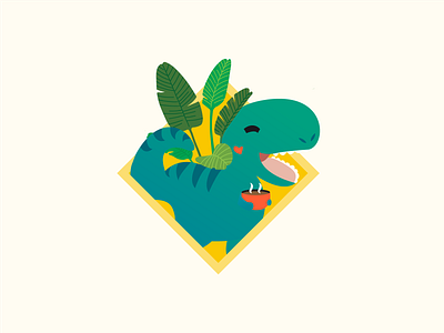 Coffee Dinosaur coffee dinosaur illustration tropical