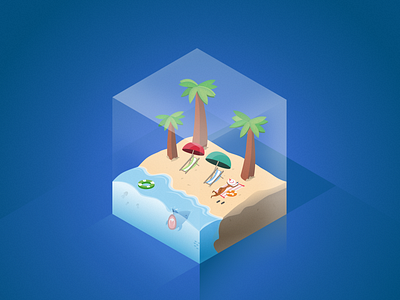 Isometric Beach Illustration