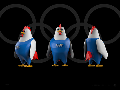 Mascot concept for Olympics, Paris 2024 3d c4d character concept design mascot olympics paris2024 roster