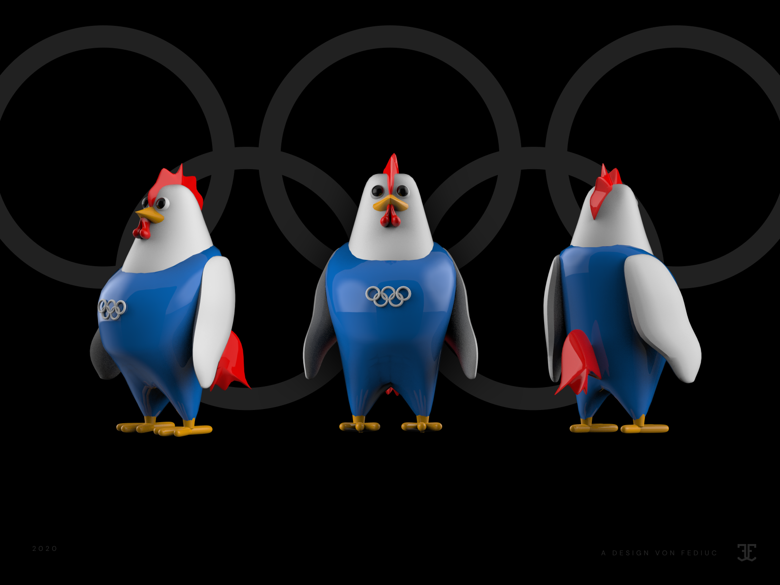 Mascot concept for Olympics, Paris 2024 by Octavian Fediuc on Dribbble