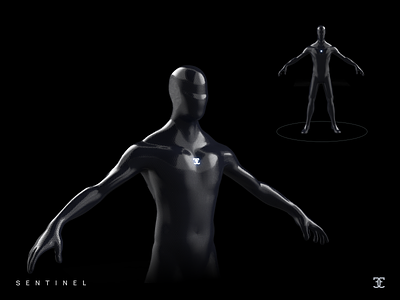 Sentinel - Personal Guard Bot Concept 3d 3d concept ai android black bot c4d concept cyberpunk dark design futuristic humanoid private guard robot scifi sentinel tesla teslabot