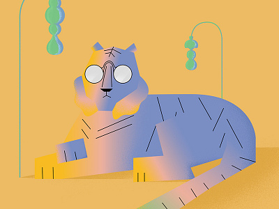 Sir Tiger character character design gradients graphic design illustration karenyoojin minimal tiger