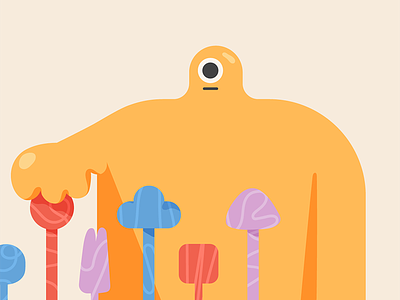 Indecision character character design cyclops design editorial headspace illustration minimal plants shapes