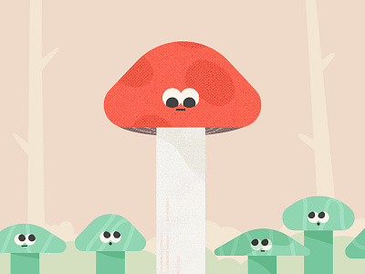 How to grow out of a friend group abstract character character design design forest illustration minimal mushrooms nature plants shapes texture