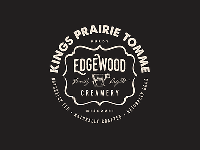 Edgewood Family Crafted Roundel Label Concept agrarian agriculture cheese cow creamery dairy label logo milk missouri prairie tomme