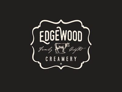 Edgewood Family Crafted Logo Concept agrarian agriculture cheese cow crafted creamery dairy emblem family logo milk missouri