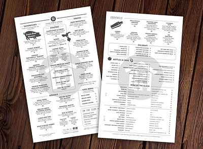 Leeds Public House Menu food graphic design grids hospitality iconography icons layout layoutdesign menu restaurant typography