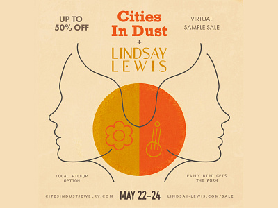 Lindsay Lewis + Cities In Dust Jewelry Sample Sale Promo adobe illustrator branding design fashion illustration illustrator jewelry typography vector women