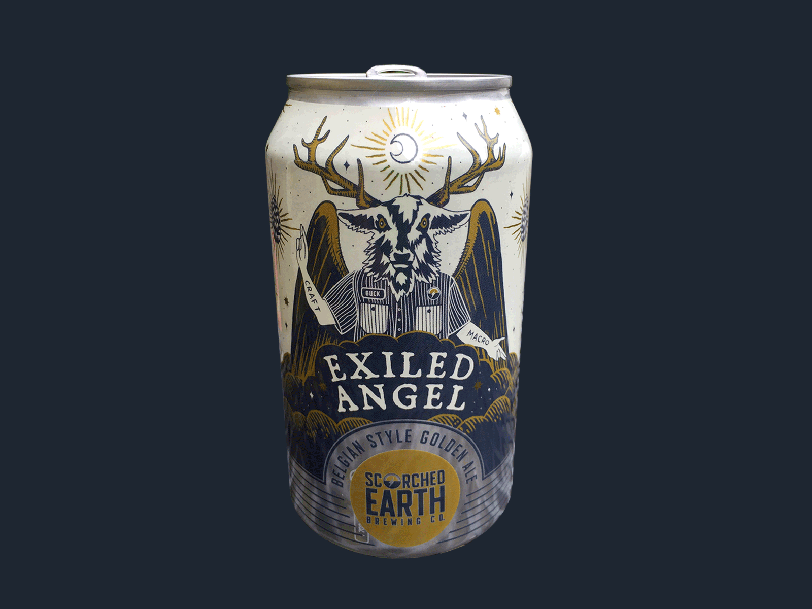 Exiled Angel Can Redesign/Illustration - Scorched Earth Brewing adobe illustrator beer beer can brand identity branding brewery can candle chicago craft beer design devil illustration magic metallic occult packaging satan typography vector