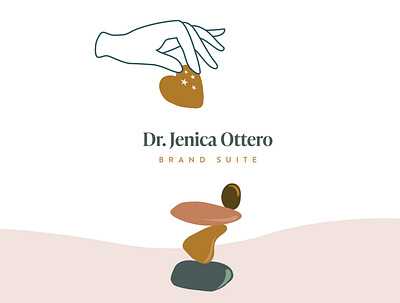 Dr. Jenica Ottero Brand Suite brand identity branding design feminine icon illustration illustrator logo logo design plants psychology typography women