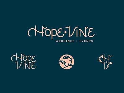 Hope & Vine Custom Logotype adobe illustrator brand identity branding design events handlettering illustration illustrator plants romantic typography vector vine wedding