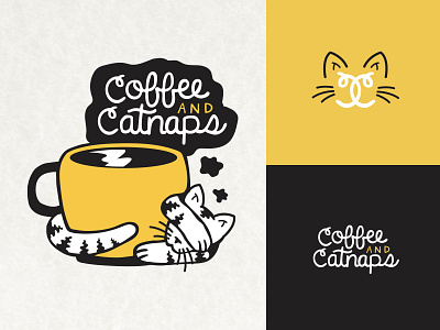 Coffee and Catnaps adobe illustrator brand identity branding cats coffee design fuel illustration illustrator podcast typography vector