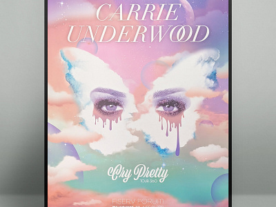 Carrie Underwood bubbles concert concert poster design fantasy illustration matte painting music typography women
