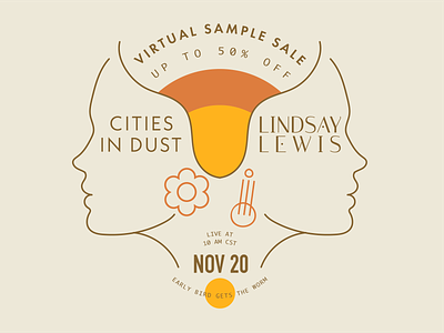 Cities In Dust + Lindsay Lewis | Jewelry Sample Sale Promo adobe illustrator branding design illustration illustrator logo typography vector