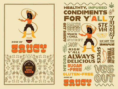 Saucy packaging design adobe illustrator cannabis design illustration illustrator packaging typography vector
