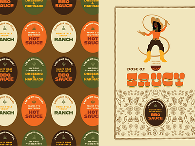 Saucy stickers and packaging design