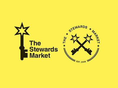 The Stewards Market adobe illustrator badge brand identity branding chicago illustrator keys logo logo design star