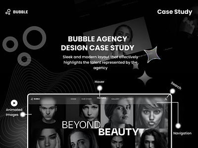 Minimalist Model Web Design - Bubble 2023 design ui ux web