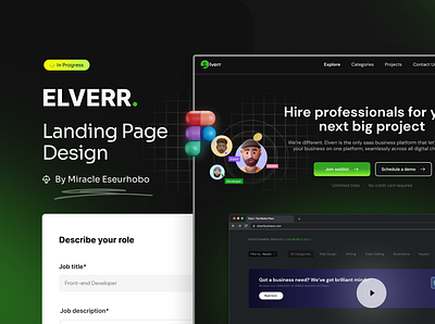 Elverr - Landing Page Design 3d animation branding design graphic design product design ui ux web