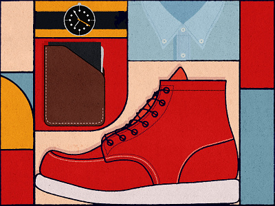 Men Winter Essentials boots braun colors design illustration illustrator textures timberland wallet watch