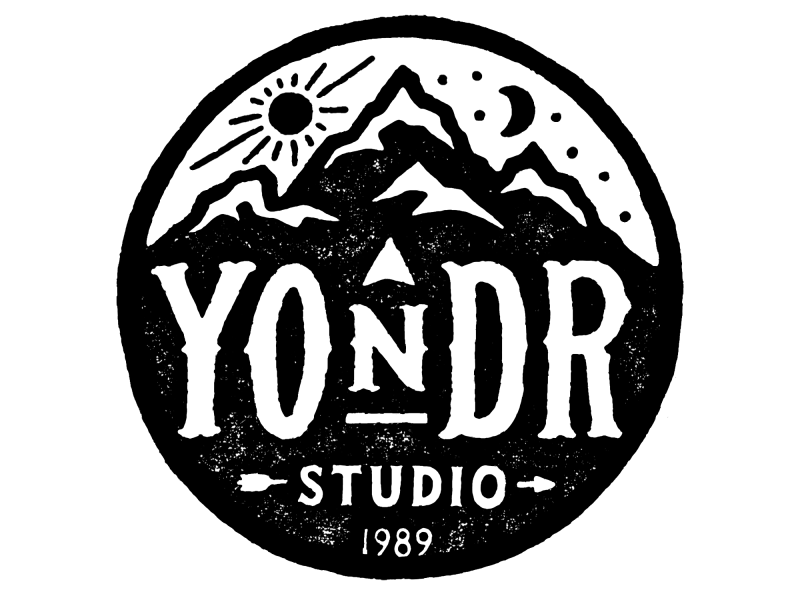 Yondr Studio animation gif illustration logo mark moon mountains stars studio sun