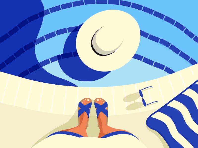 Hat Pool animation design gif hat illustration motion pool