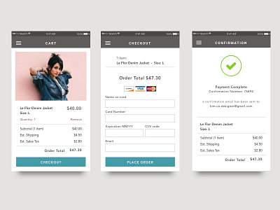 Checkout - Daily UI #002 002 app app design challenge checkout daily ui mobile ui ux