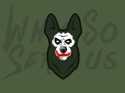 Joker Dog batman darkknight dc dog germanshepherd joker painting whysoserious
