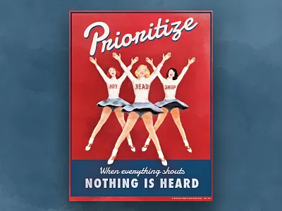 Prioritize - Fight for UX Poster 1950s illustration poster propaganda retro texture typography user experience ux vintage