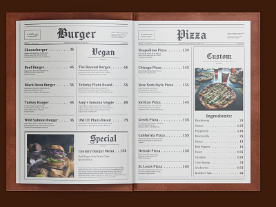 `Paperboy` restaurant menu design design editorial design graphic design layout manipulation menu menu design newspaper old fashion restaurant restaurant menu the new york times