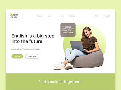English Learning School app branding design typography ui ux