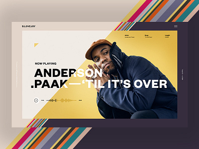 Til It's Over .paak anderson clean design layout mockup music player typography ui ux web