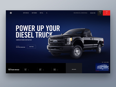 Diesel Truck Website automotive clean design ecommerce homepage landingpage layout mockup typography ui user interface ux web