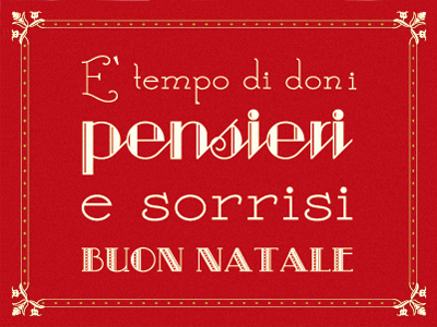 E' tempo di doni - Christmas Illustration christmas gift luxury red shopping bag typography