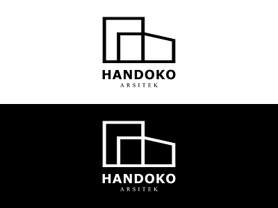 Black white architect name brand logo