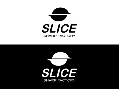 Black white slice logo abstractlogo companylogo letterslogo vector