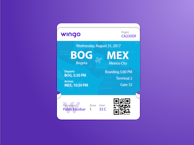 DailyUI Day 24: Boarding Pass