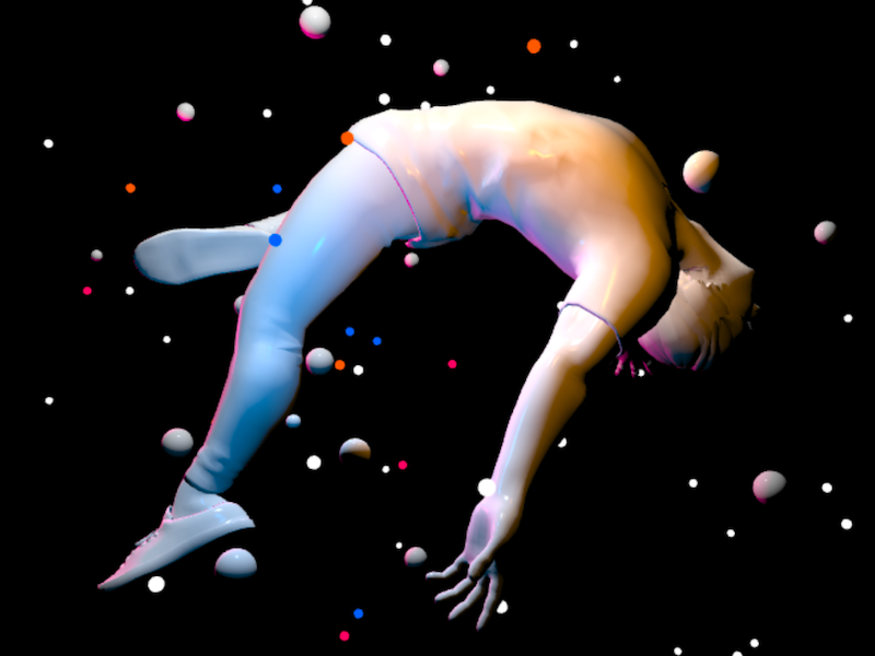 Floating Figure webgl generative art processing p5