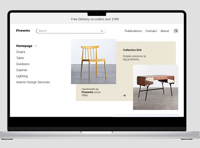 E-commerce Website branding design desktop e commerce figma furniture ui ux