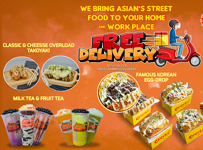 Free delivery Food ads graphic design