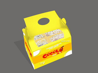 Egg-drop takeout box design branding graphic design