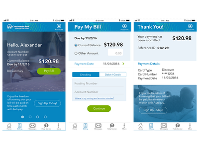 Cincinnati Bell - Pay My Bill branding design mobile app ui ux