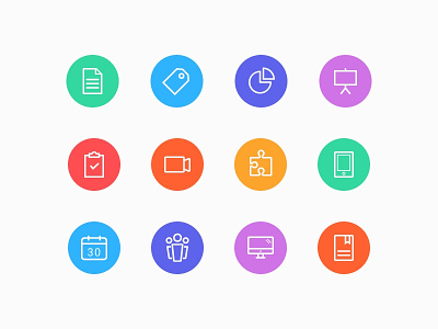 Sales Hub Icons colorful education icons
