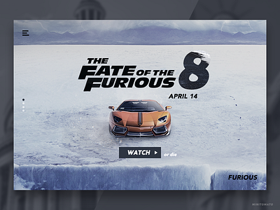 DailyUI - day03 - Landing Page app the fate of the furious vindiesel