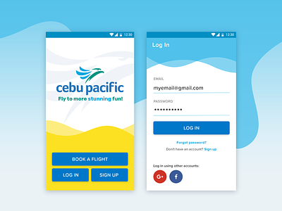 Cebu Pacific Redesign angelyn sanjorjo cebu pacific flat login design mobile mobile app redesign redesign concept