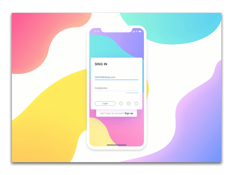 sign in app gif interaction ios log in login minimal principle sign in sign up ui ux