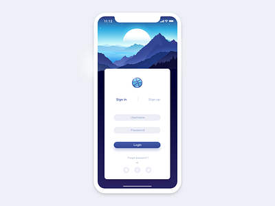 sign in app interaction ios iphonex log in login minimal sign in sign up ui ux