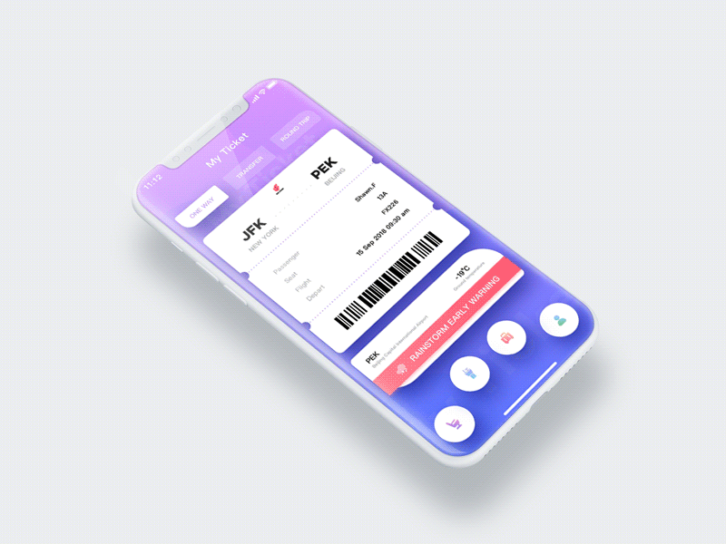 Boarding pass gif app boardingpass gif ios iphonex principle ui ux