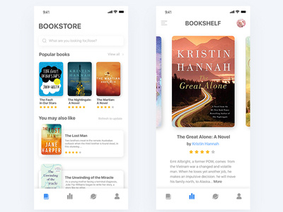 Reading App ( Bookstore & Bookshelf ) app book clean interface iphonexs layout portfolio read ui ux